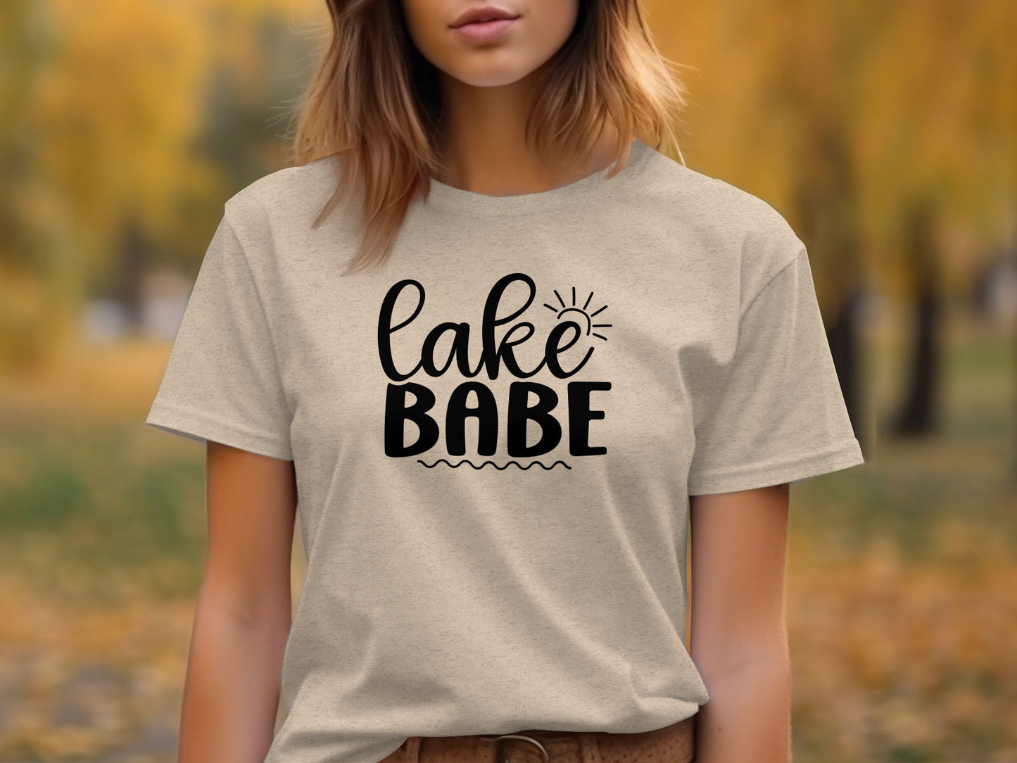 Lake Babe with Sun Design Fun Summer Vacation T-Shirt