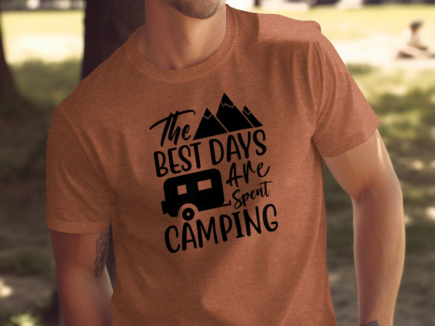 The Best Days Are Spent Camping Graphic Design T-Shirt