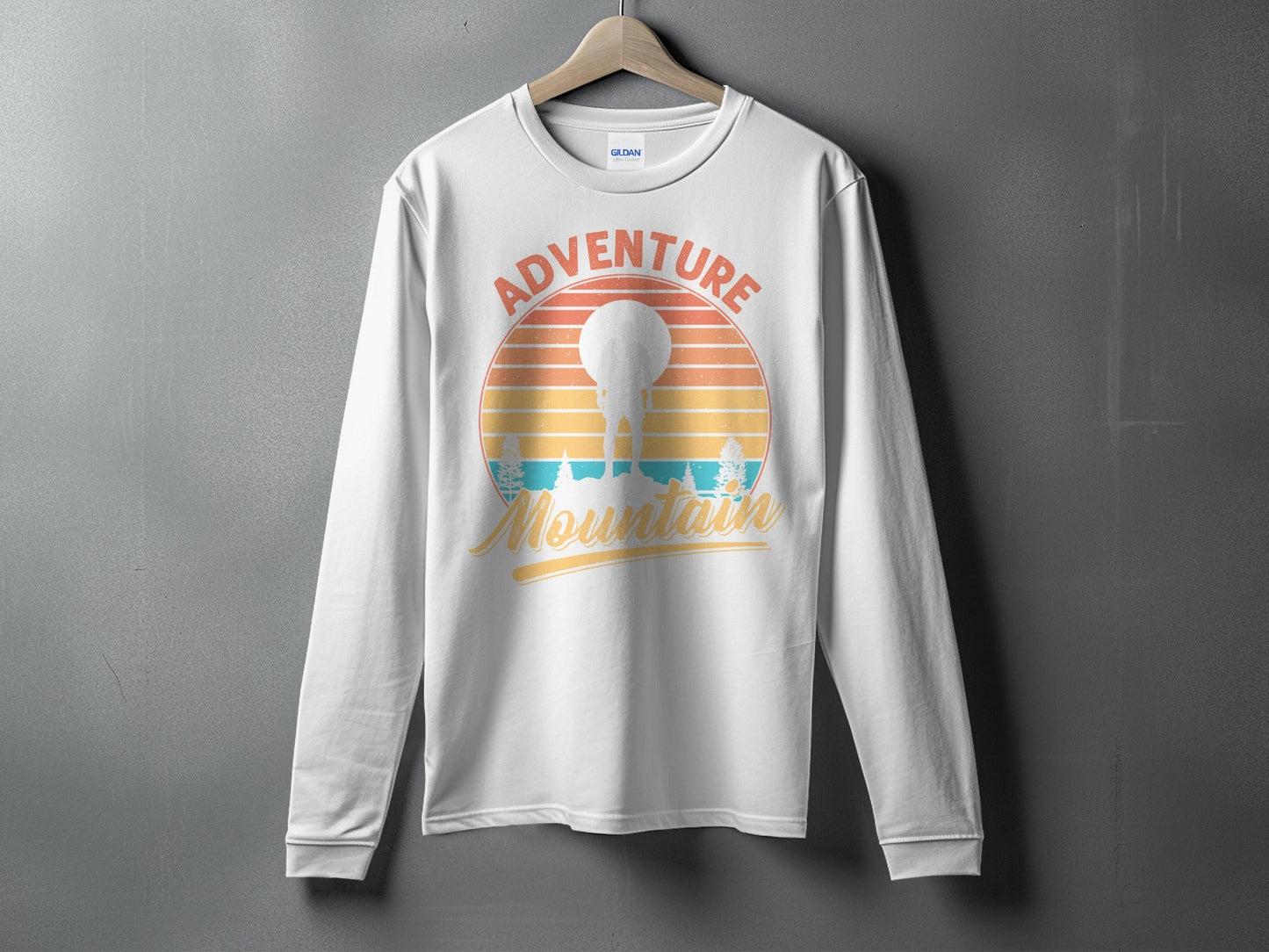 Adventure Above Mountain Sunset Graphic T-Shirt Long Sleeve T-Shirt