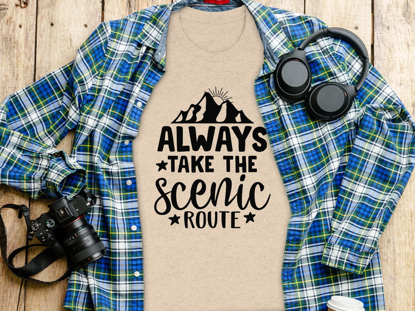 Always Take The Scenic Route With Mountains T-Shirt