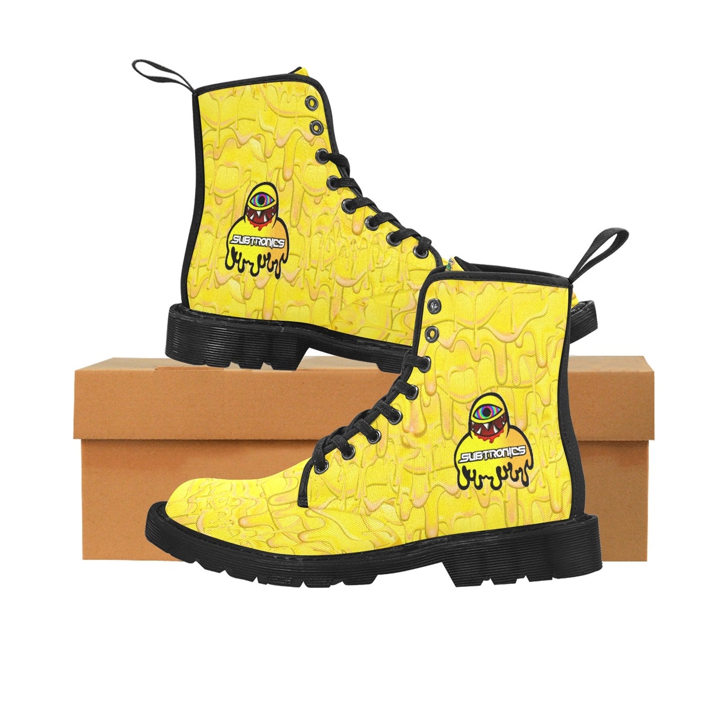 Limited Edition EDM Artists Men's Lace Up Canvas Boots Comfortable Waterproof Festival Camping Hiking Shoes for Men