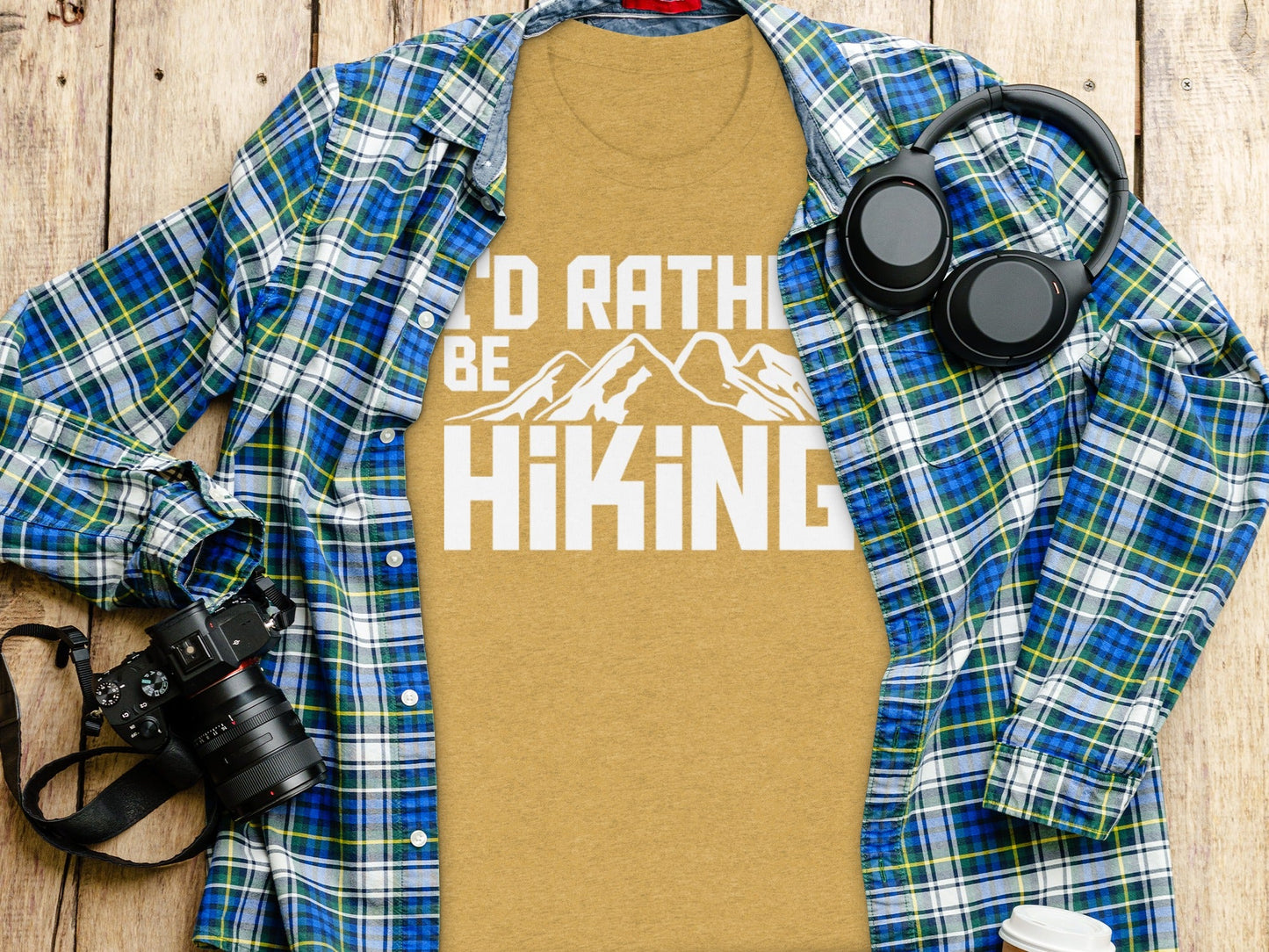I Would Rather Be Hiking Mountains Graphic Design T-Shirt