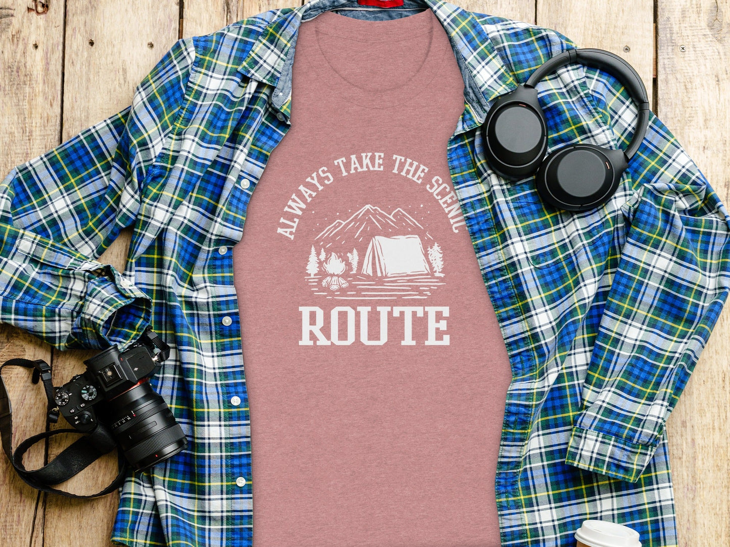 Always Take The Scenic Route Camping Adventure T-Shirt