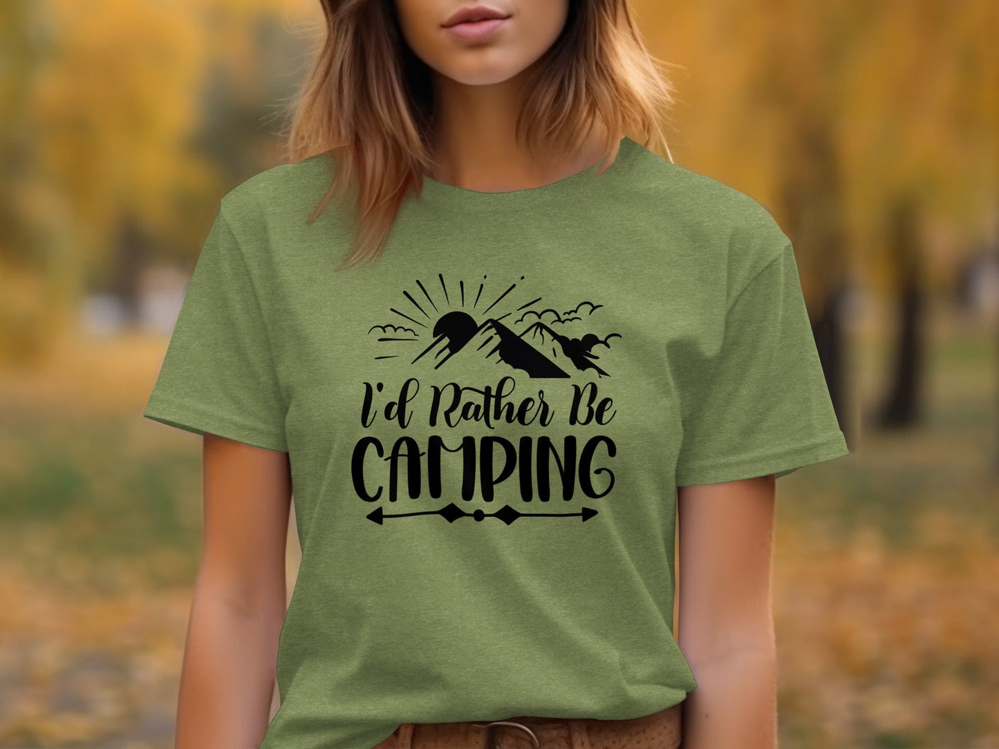 I'd Rather Be Camping Outdoor Adventure Graphic T-Shirt