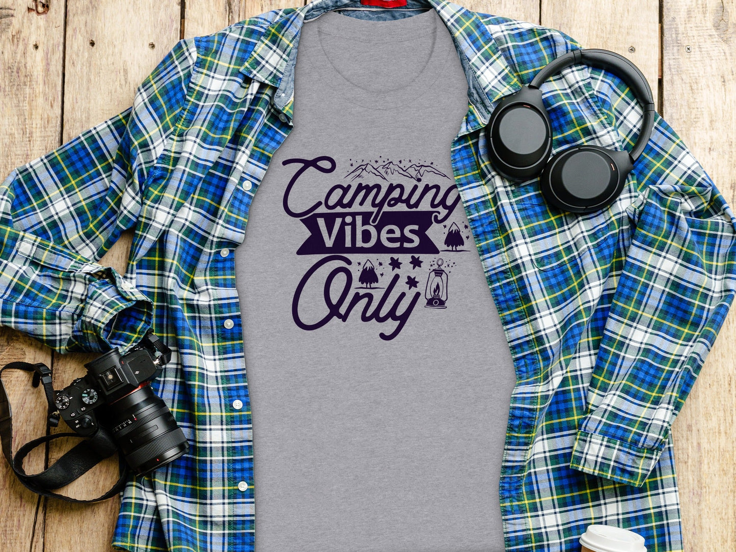 Camping Vibes Only Graphic Adventure Outdoor T-Shirt