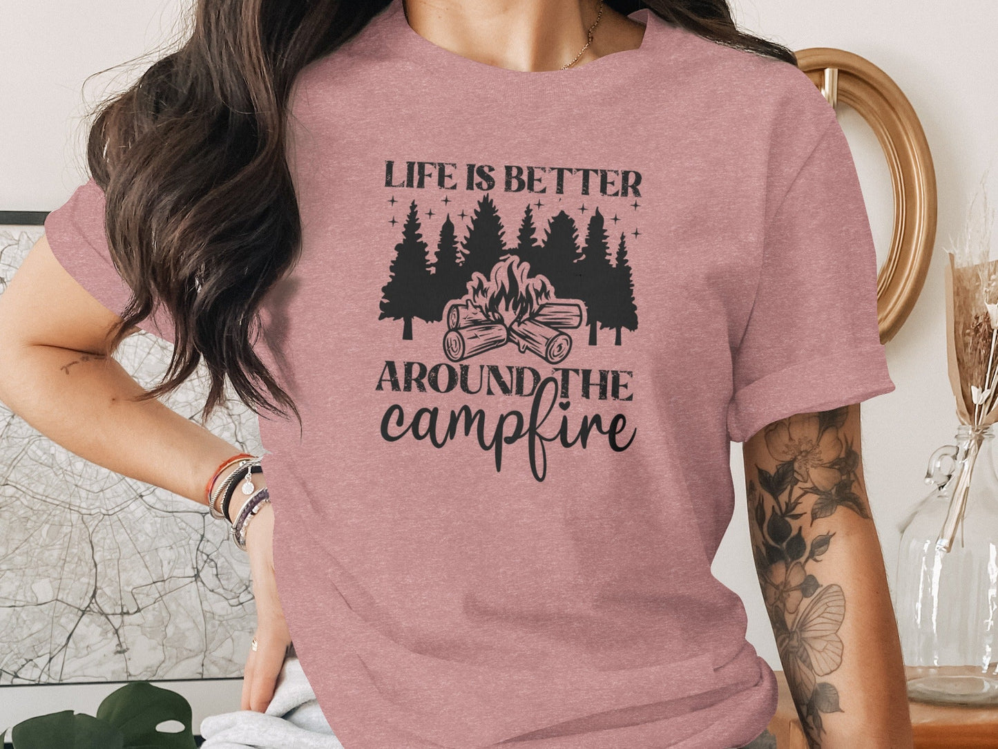 Life Is Better Around The Campfire Outdoor Adventure T-Shirt