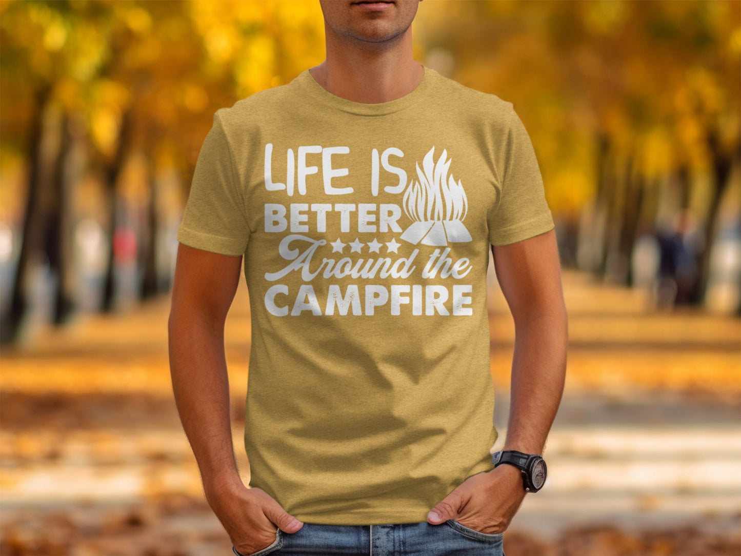 Life Is Better Around The Campfire Graphic Print T-Shirt