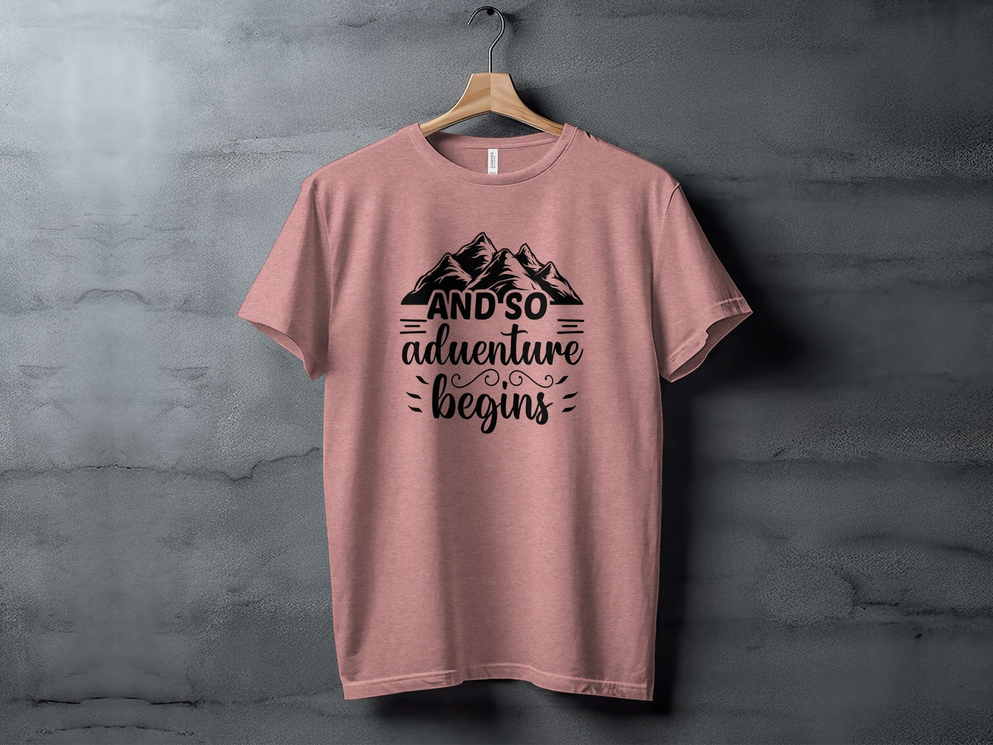 And So Adventure Begins Mountain Theme Graphic T-Shirt