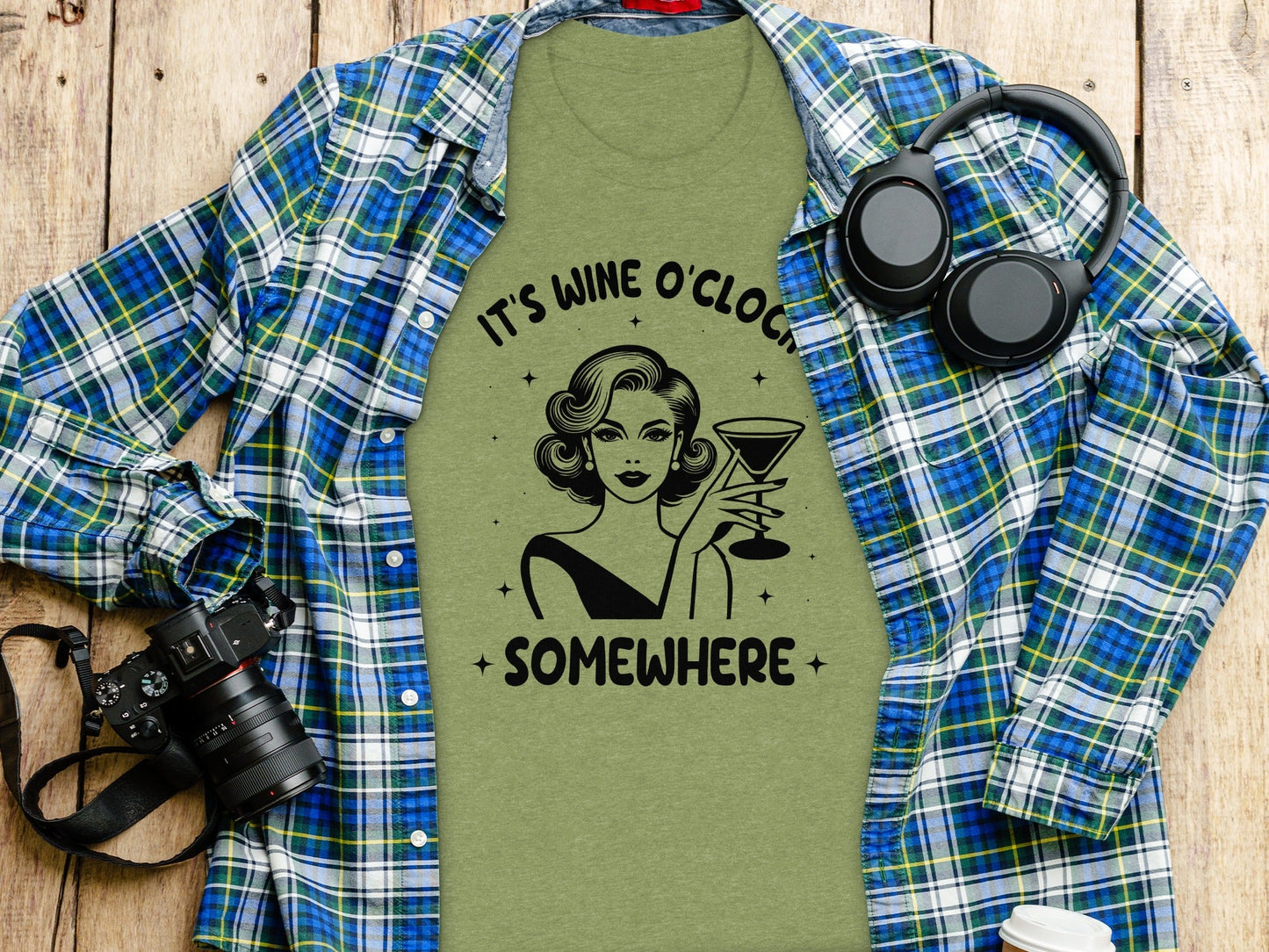 It's Wine O'Clock Somewhere Classy Lady Graphic T-Shirt