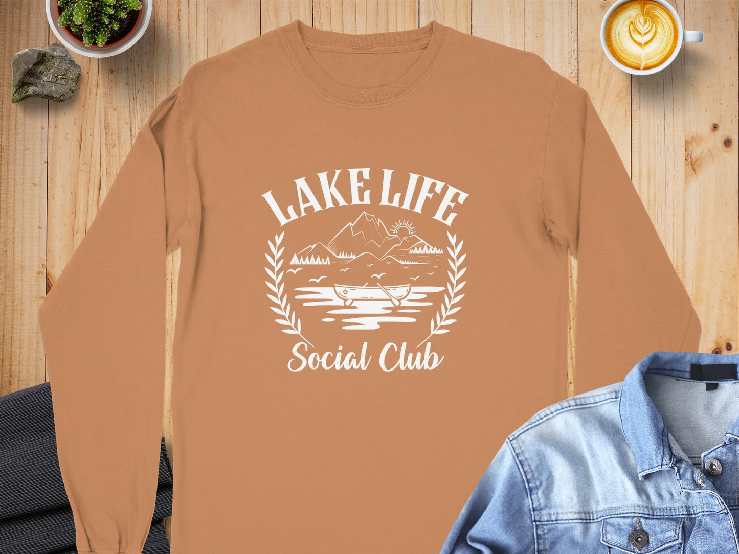 Lake Life Social Club Outdoors Activity Graphic Long Sleeve T-Shirt