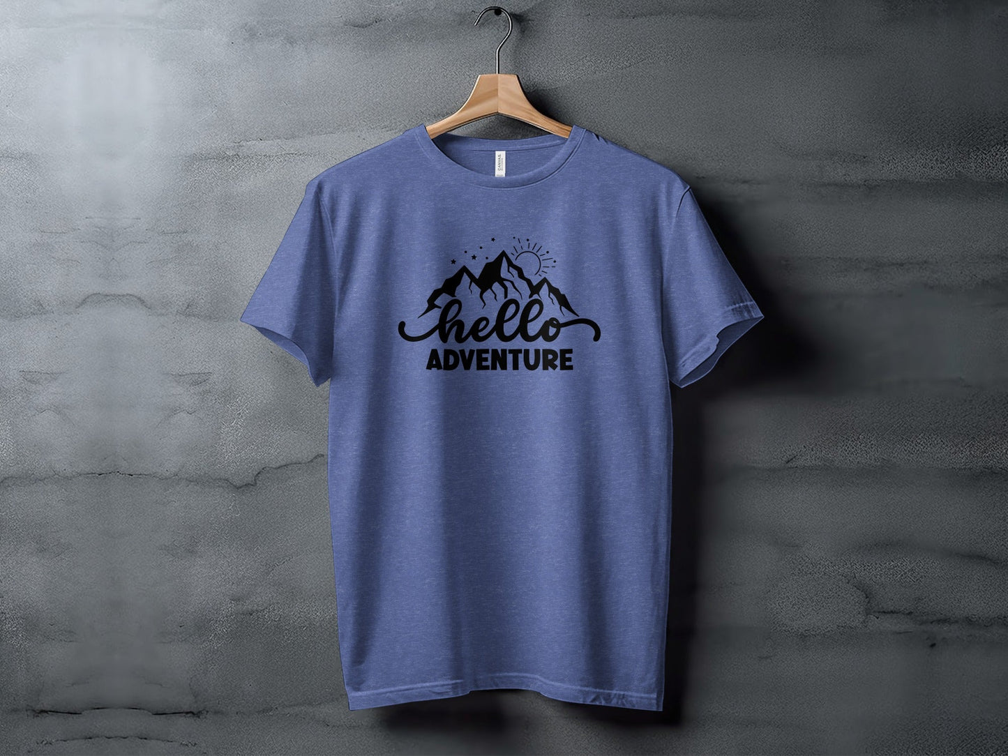 Hello Adventure Mountain Graphic Outdoorsy Scene T-Shirt