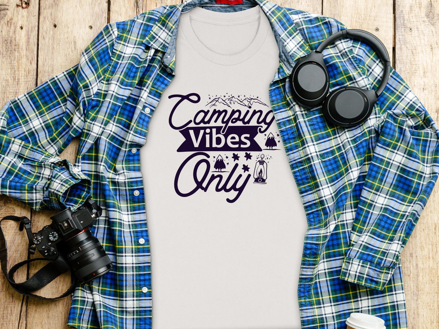 Camping Vibes Only Graphic Adventure Outdoor T-Shirt