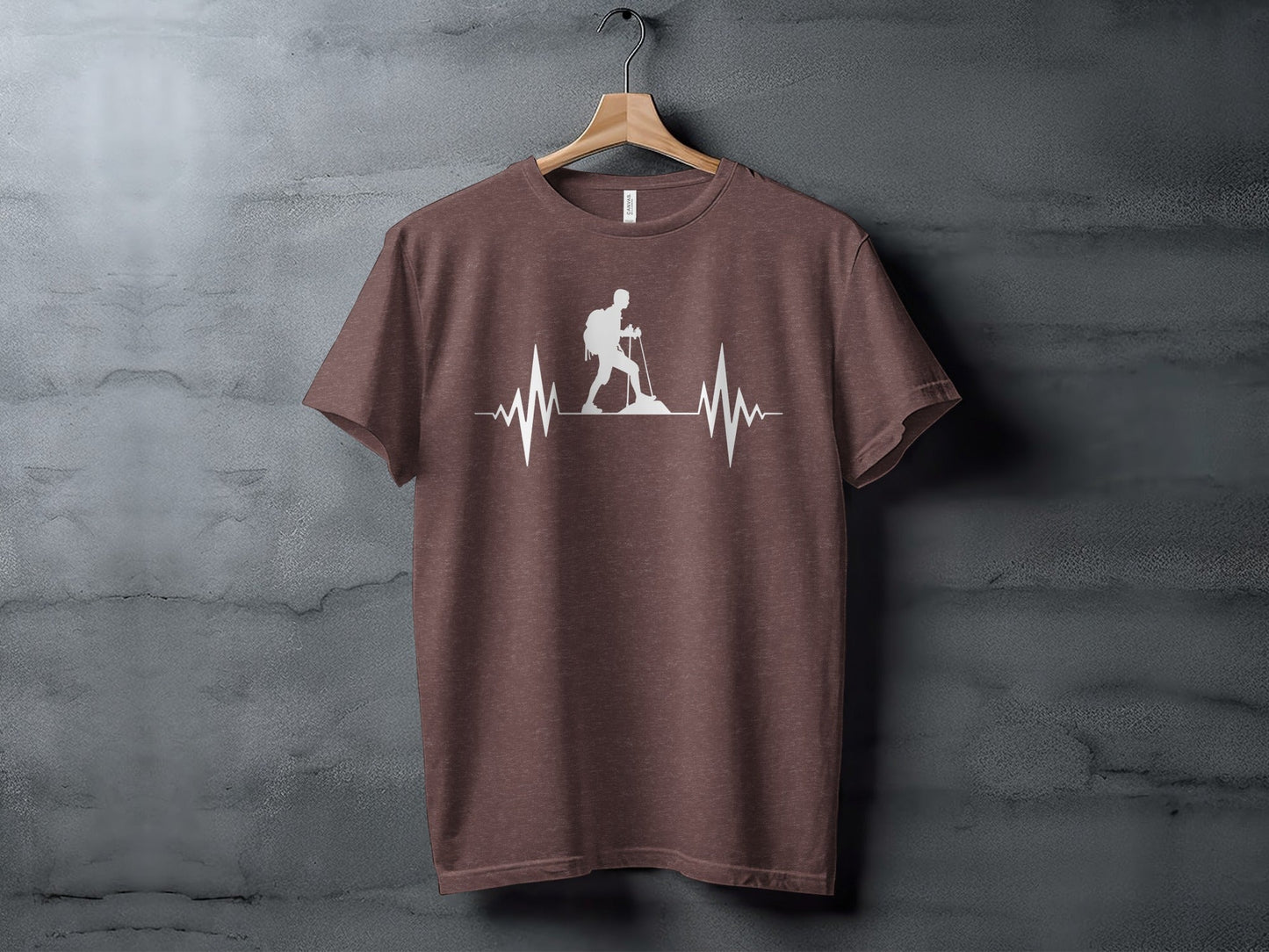 Hiking Heartbeat Outdoors Graphic Design Print T-Shirt
