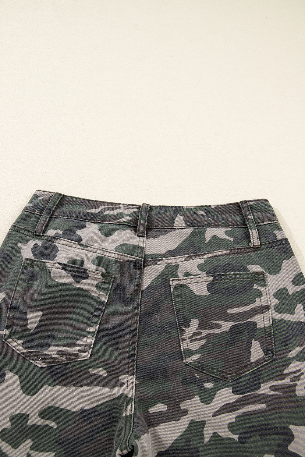 Peyton Camo Multi Pocket Cargo Wide Leg Jeans