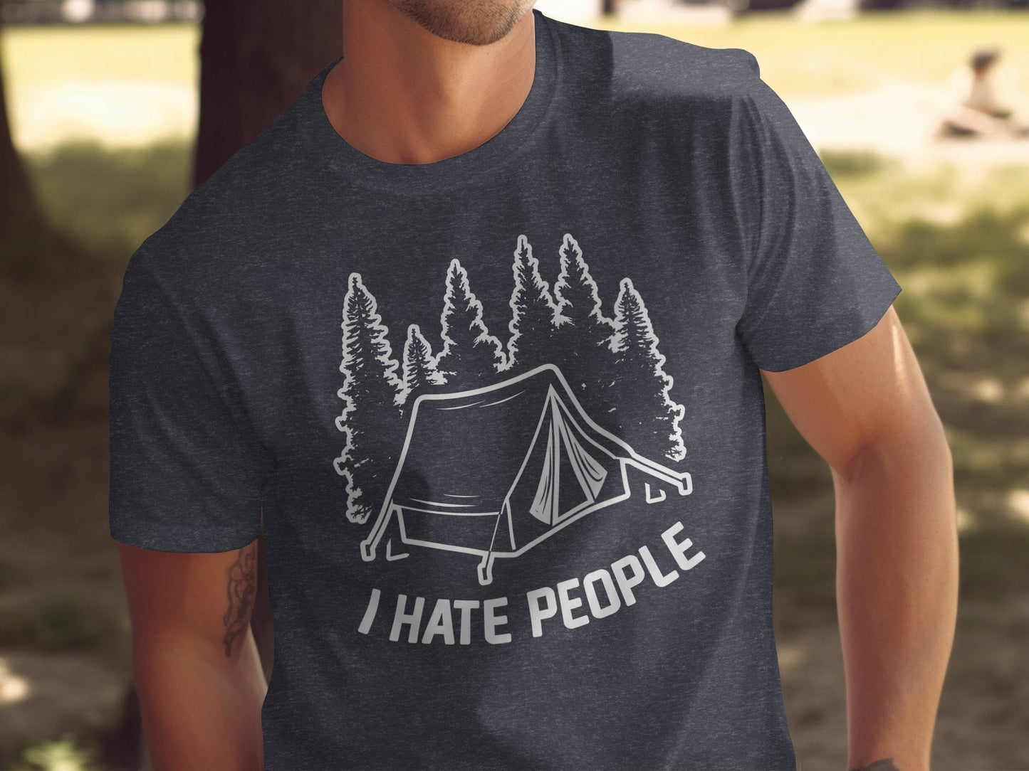 Introvert Camping Vacation Nature Tent and Hate People T-Shirt