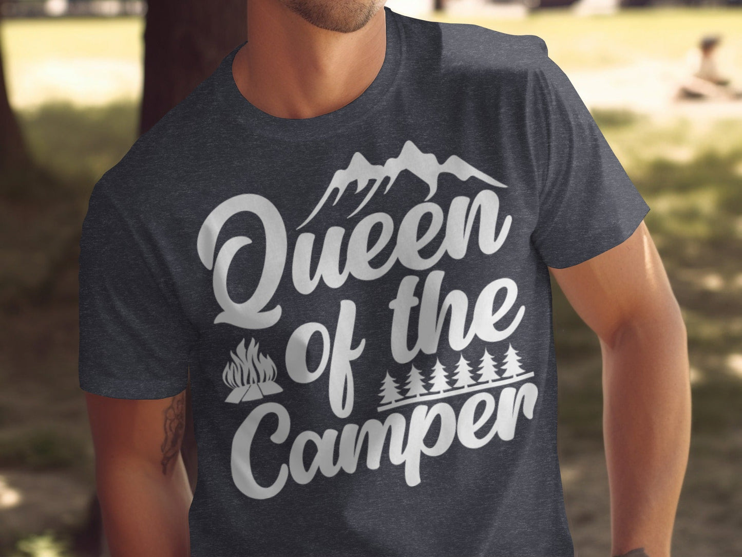 Queen of the Camper Graphic Print Camping Lover T-Shirt
