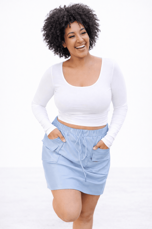 Campbell Cargo Vegan Leather Mini Skirt