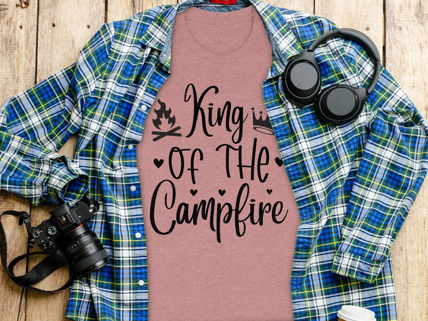 King Of The Campfire With Campfire and Crown T-Shirt