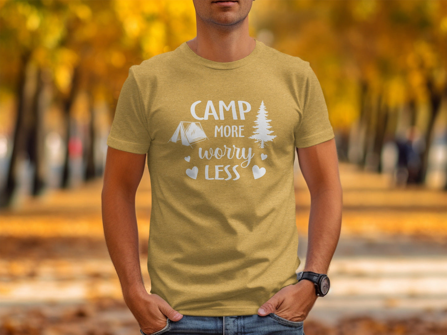 Camp More Worry Less Camping Adventure Graphic T-Shirt