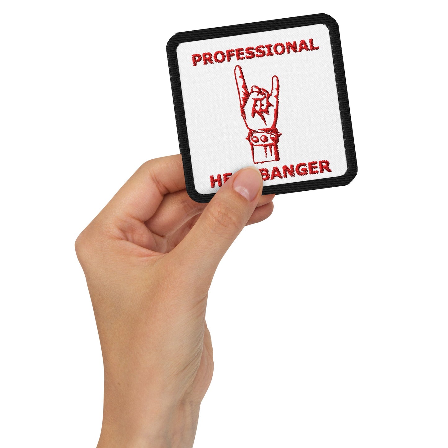 Professional Headbanger Embroidered Iron-on Patches