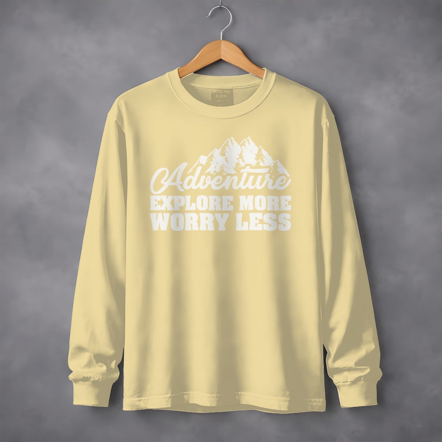 Adventure Explore More Worry Less Graphic Long Sleeve T-Shirt