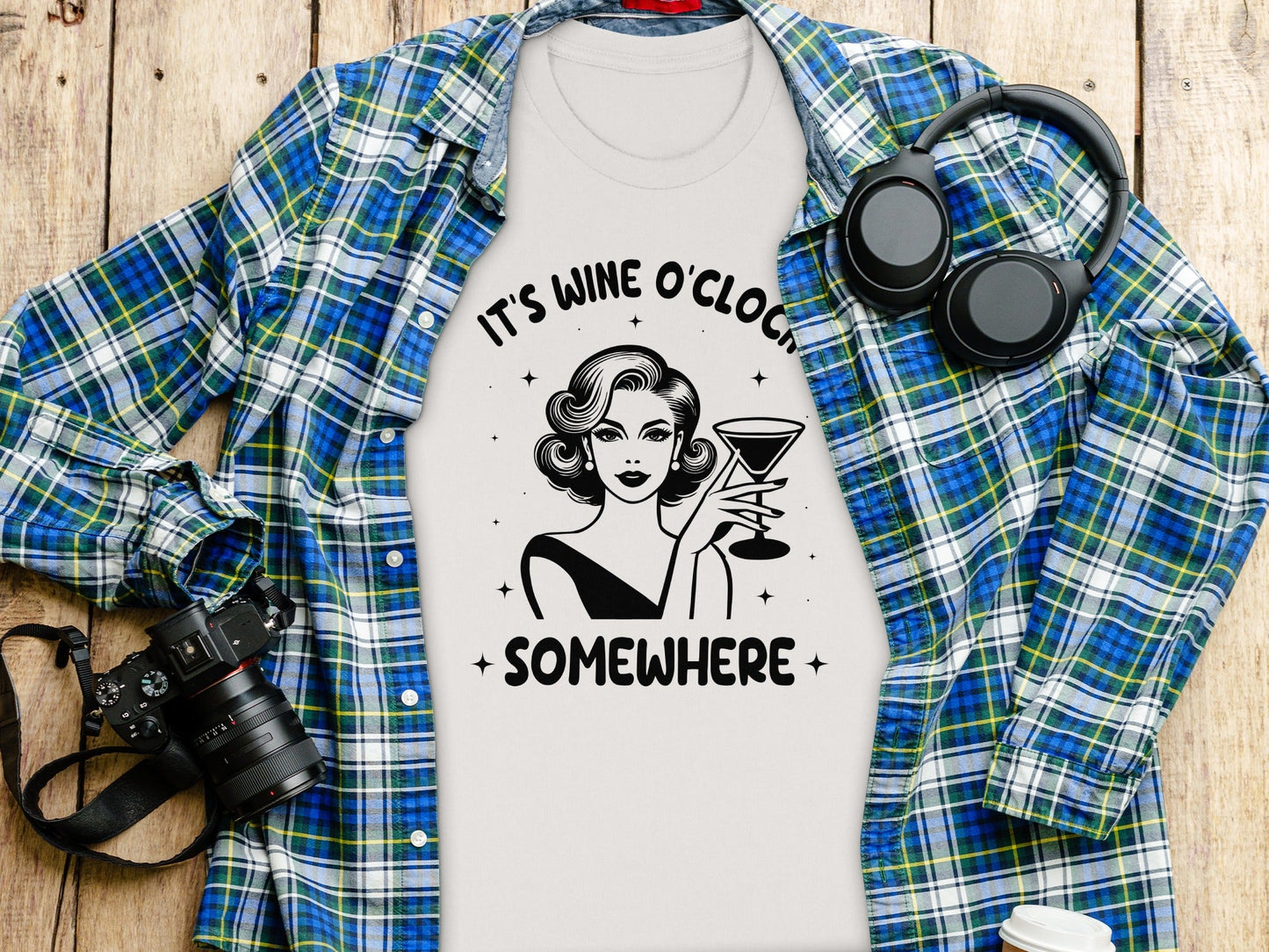 It's Wine O'Clock Somewhere Classy Lady Graphic T-Shirt