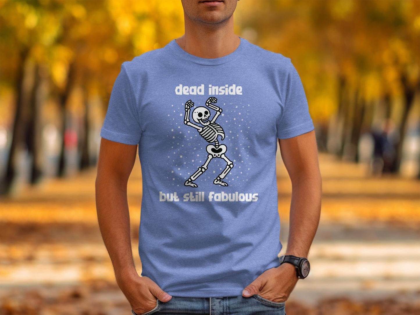 Dead Inside But Still Fabulous Skeleton Graphic T-Shirt