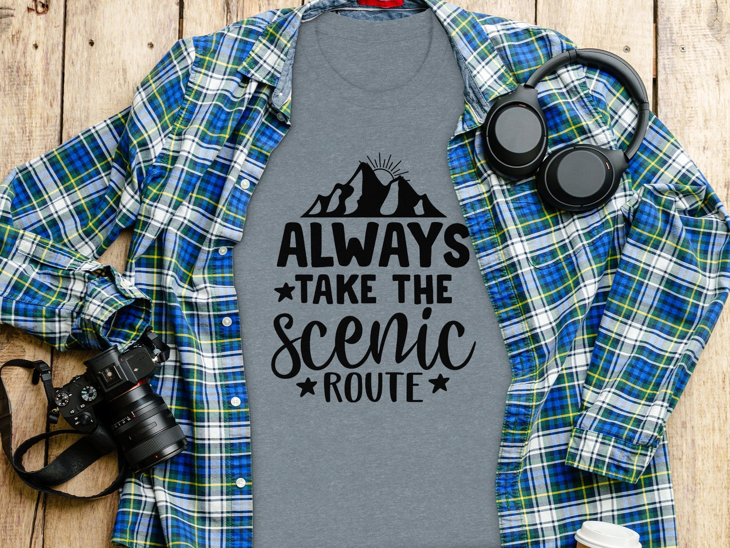Always Take The Scenic Route With Mountains T-Shirt