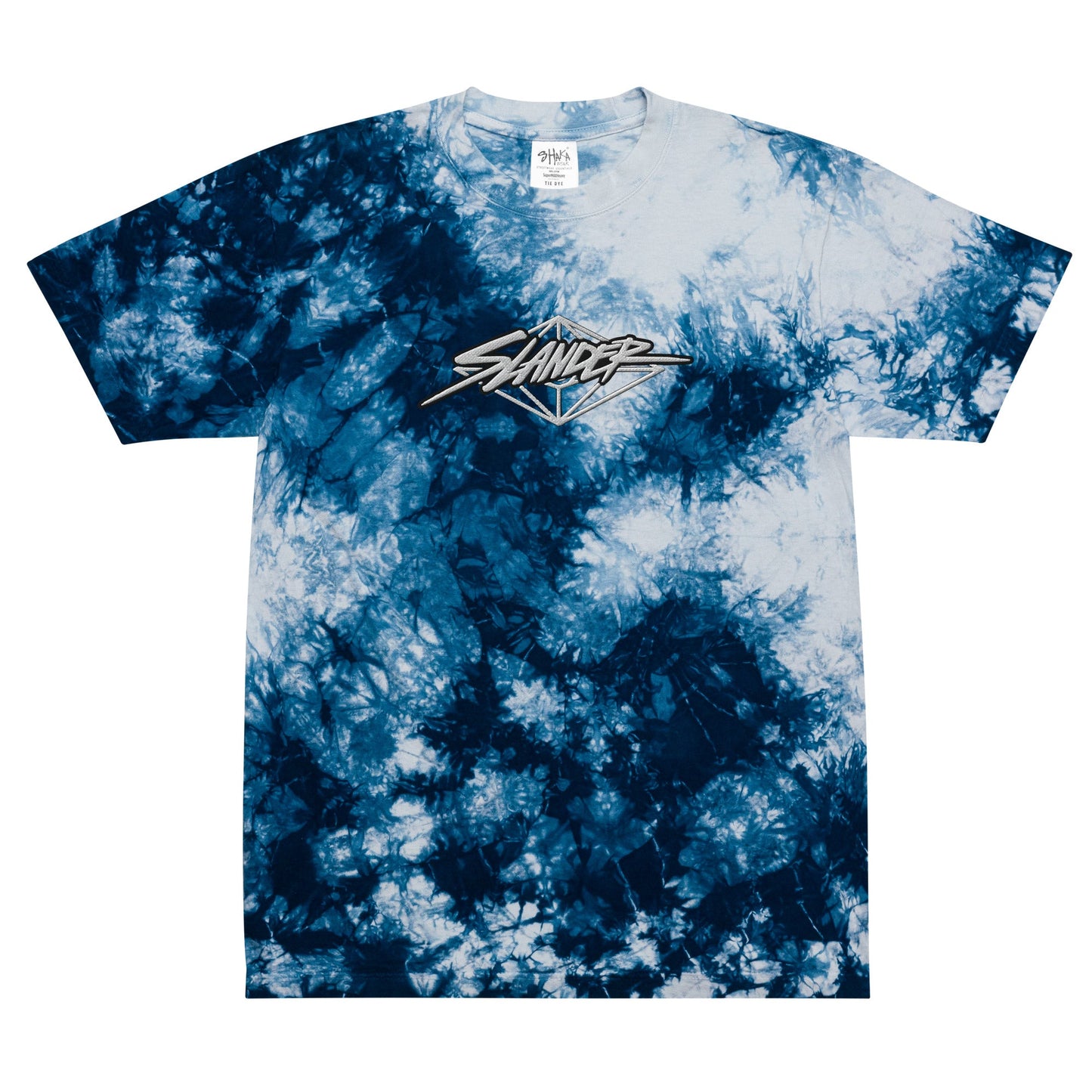 Slander Full Chest Embroidery Tie-Dye T-shirt for Men Women Unisex