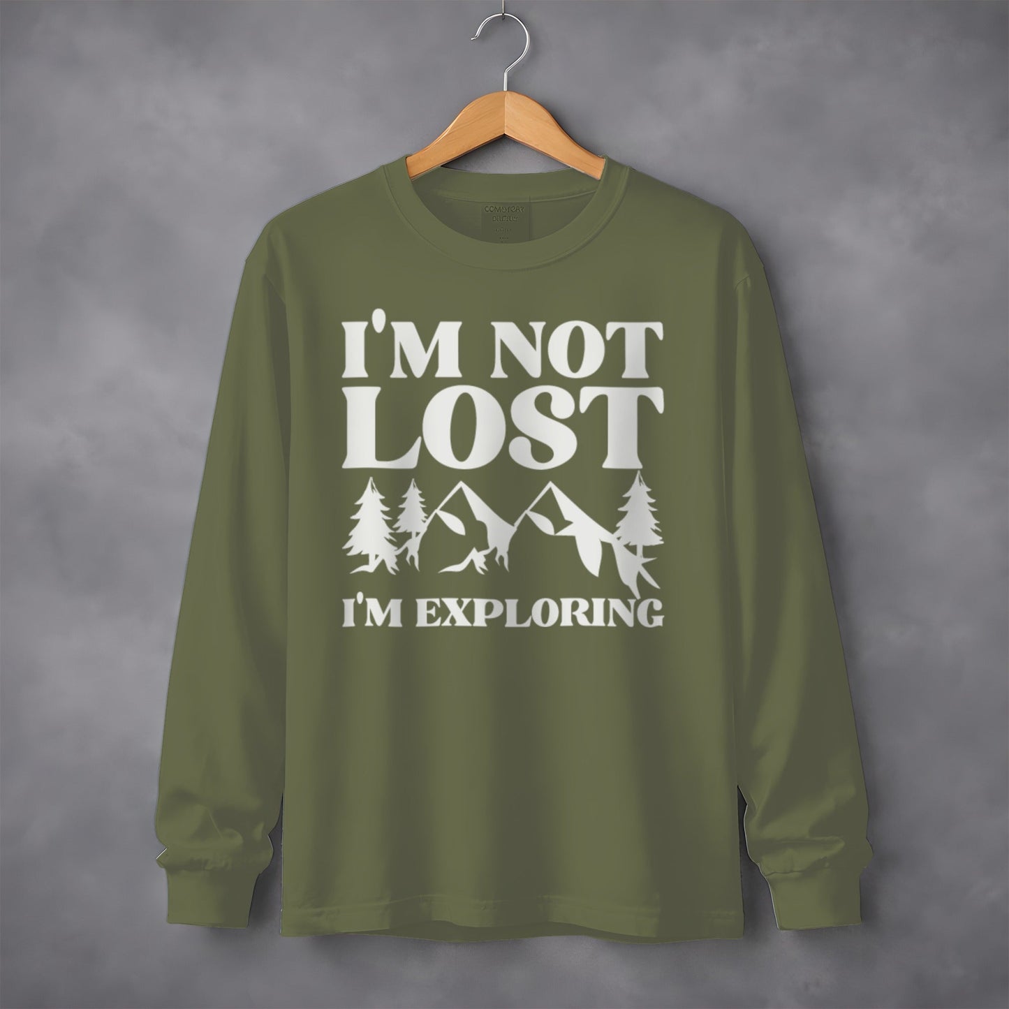 I'm Not Lost I'm Exploring Mountain Print Long Sleeve T-Shirt