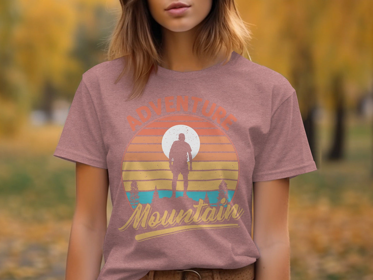 Adventure Above Mountain Sunset Graphic T-Shirt Long Sleeve T-Shirt