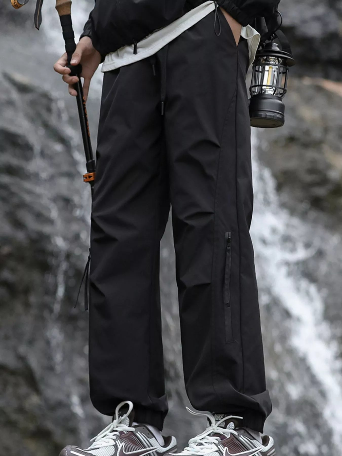 Men's Plus Size Cargo Pants with Zipper Pockets