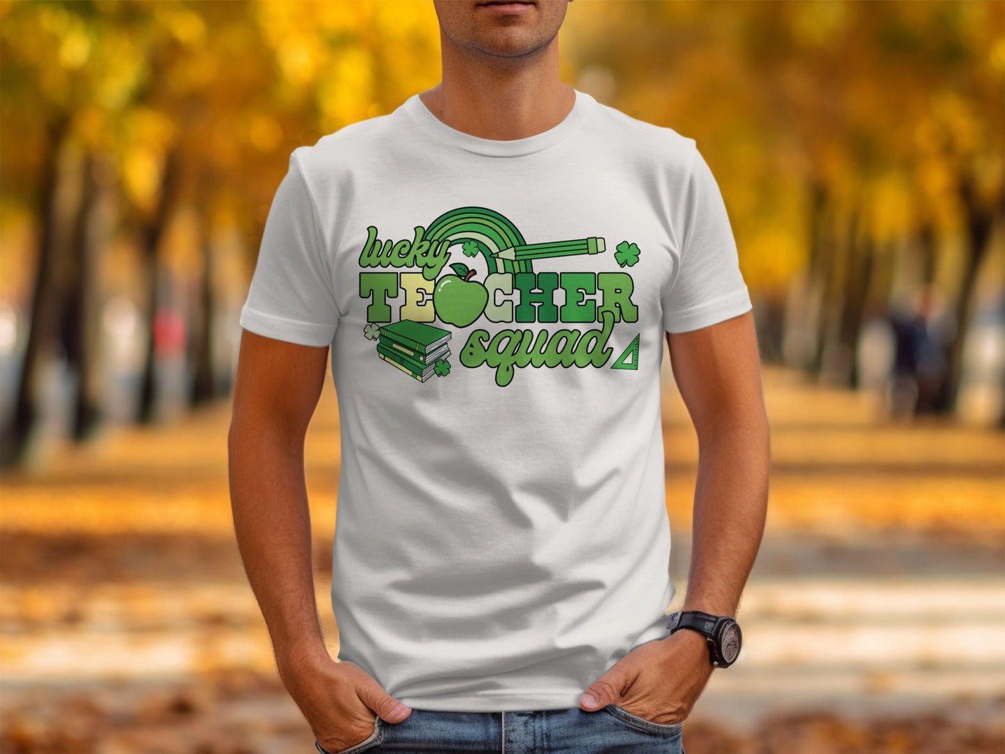 Lucky Teacher Squad St Patricks Day Green Design T-Shirt