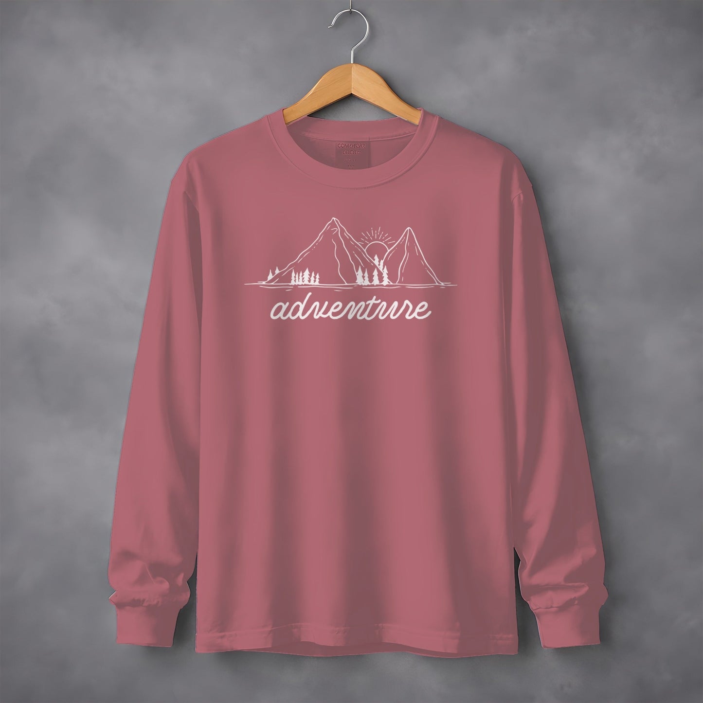 Adventure Awaits Mountains and Sunshine Graphic Long Sleeve T-Shirt