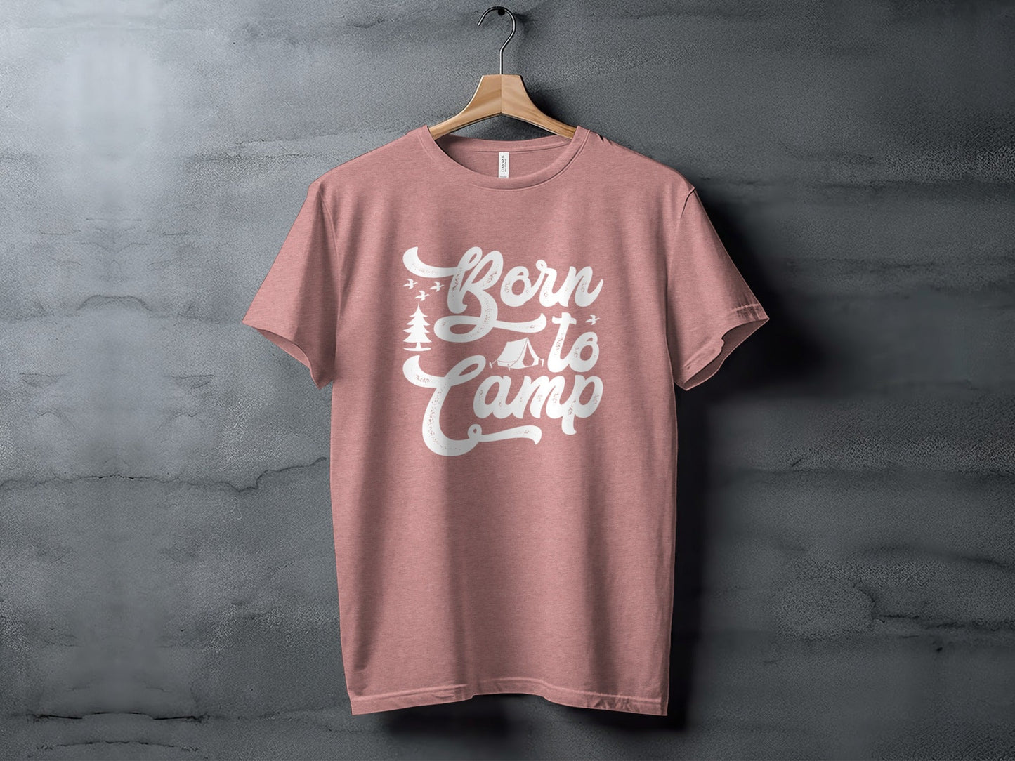 Born To Camp Vacation Hiking Nature Outdoors Fun T-Shirt