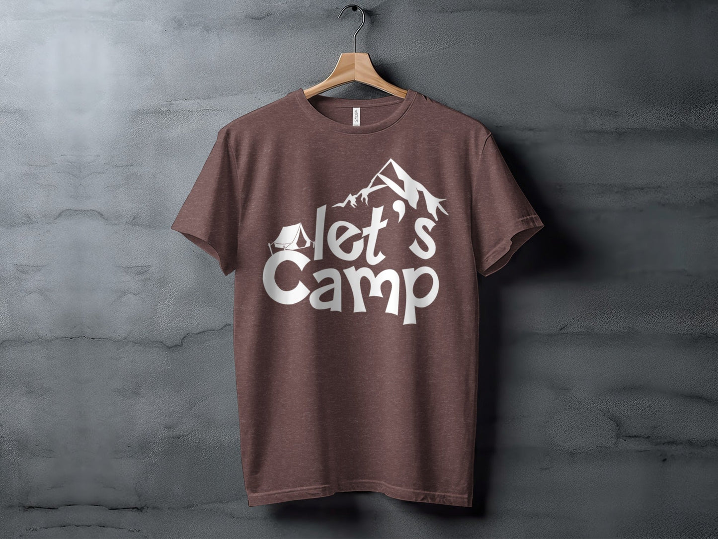 Lets Camp Tent With Mountain T-Shirt