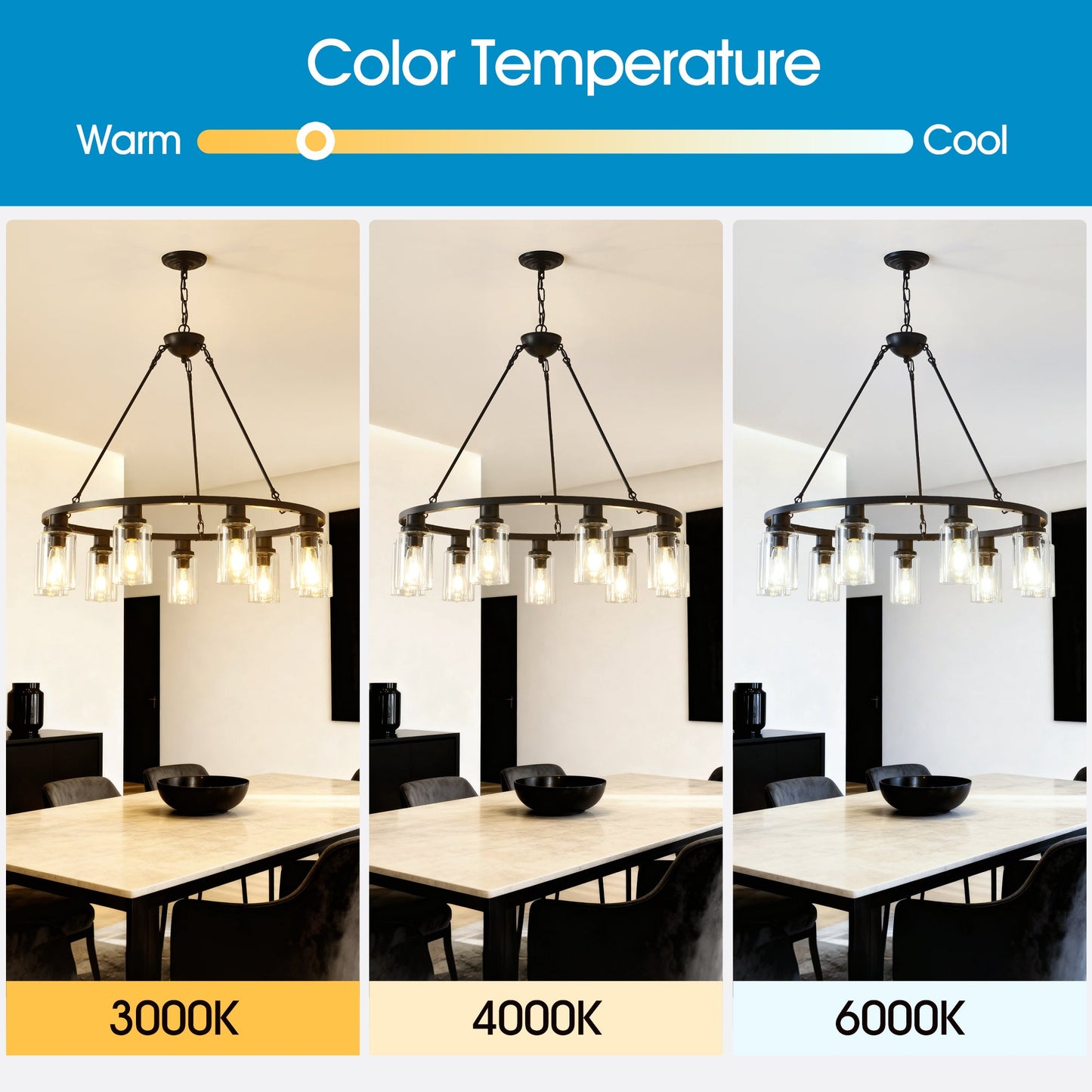 9-Light Black Wagon Wheel Chandelier