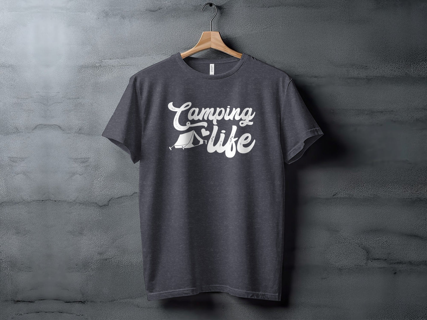 Camping Is Life With Tent And Heart Design T-Shirt