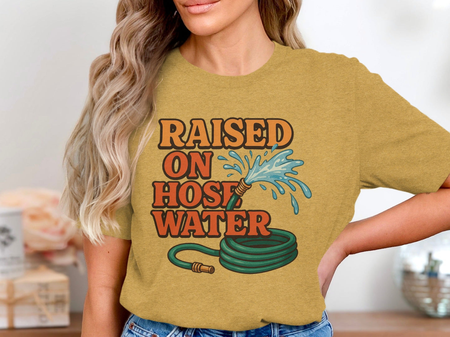 Raised On Hose Water Graphic Design Retro Style T-Shirt