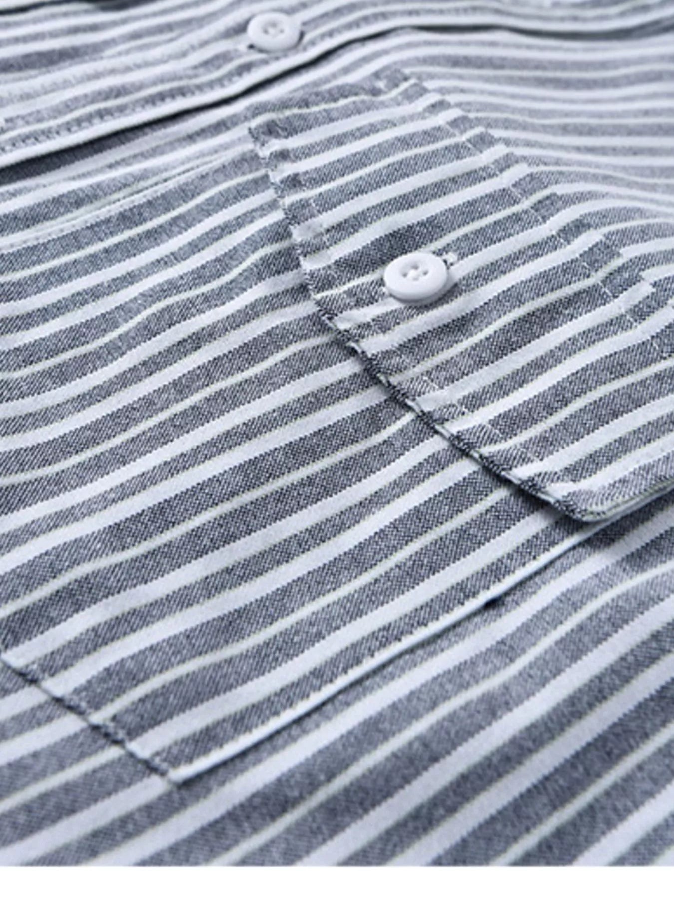 Men's Plus Size Striped Casual Long Sleeve Shirt