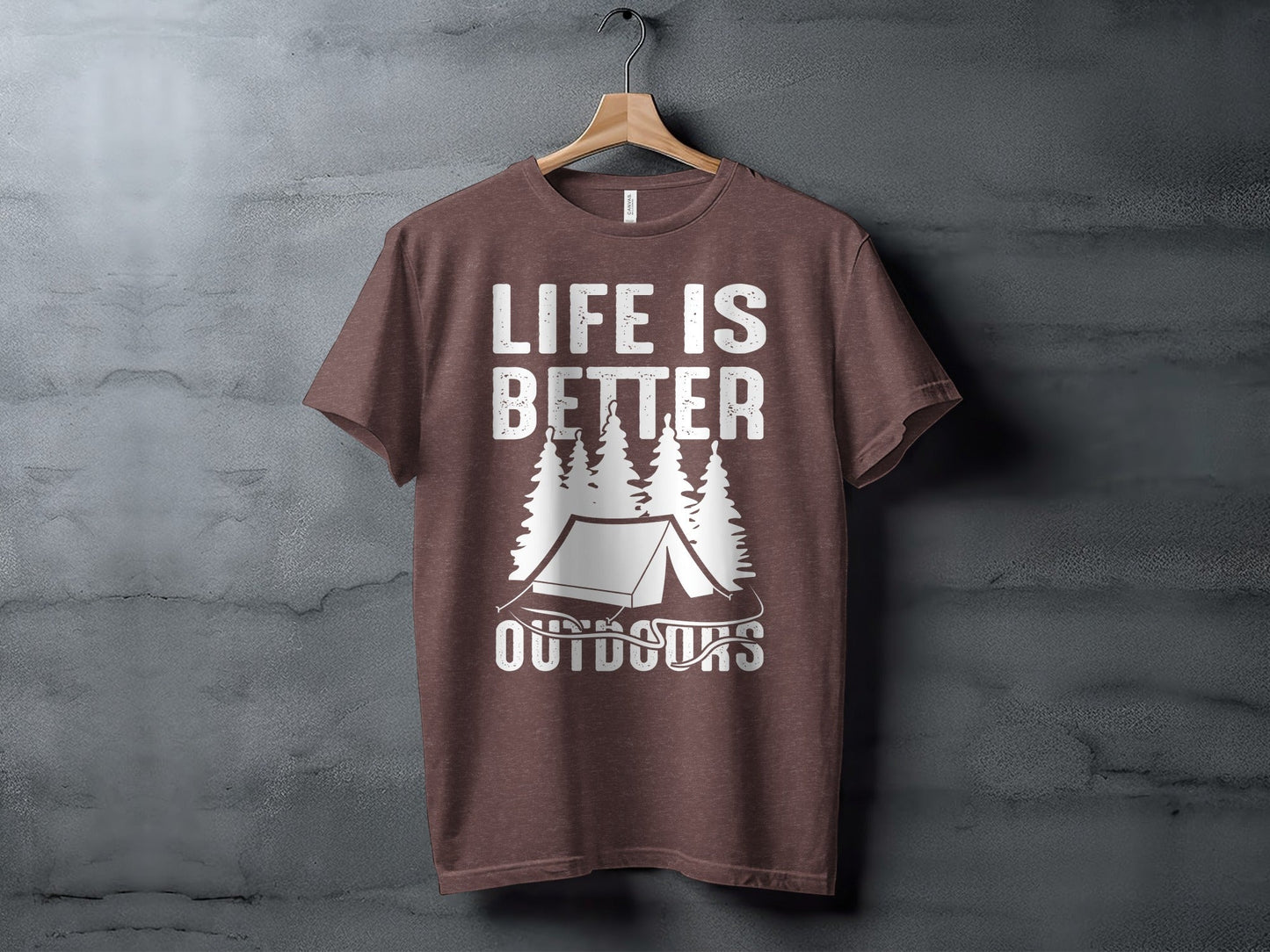 Life Is Better Outdoors Camping Tent Graphic Novelty T-Shirt