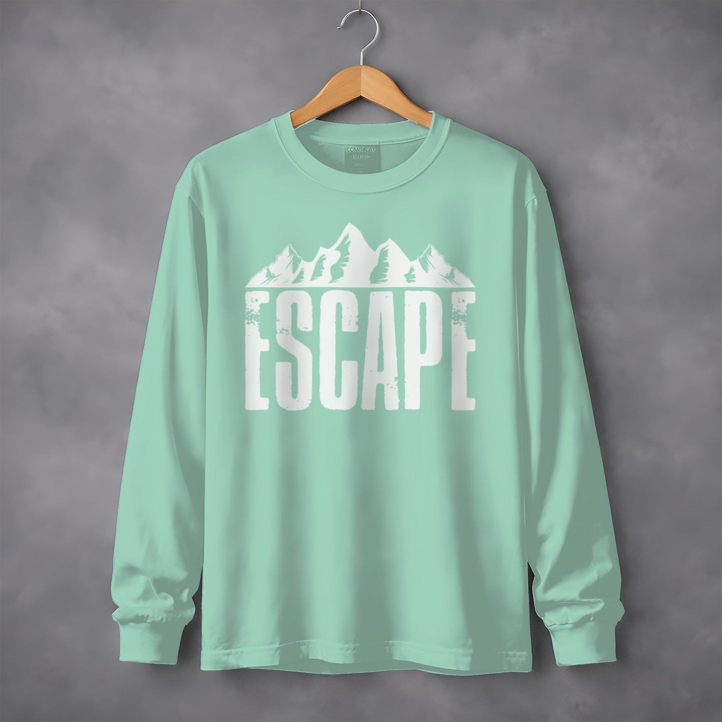 Escape to Nature with Mountain Graphic Art Long Sleeve T-Shirt