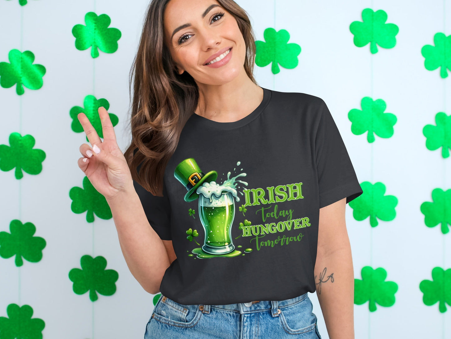 Funny Irish T-Shirts, St Patricks Day Shirts, Irish Today Hungover Tomorrow T-Shirts, Green Beer Lover T-Shirts, Lucky Shamrock Gift