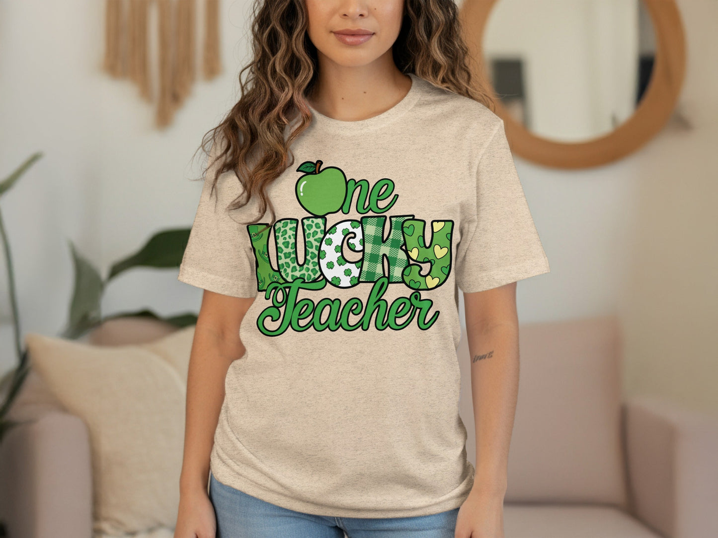 One Lucky Teacher Happy St Patricks Day Graphic T-Shirt