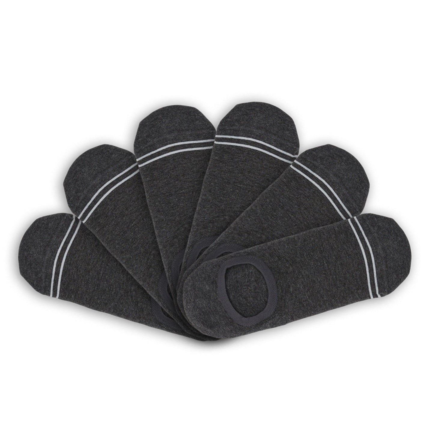 Charcoal Cotton No Show - 6 Pack