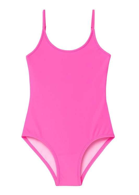 Neon Pink Adjustable Straps Swimsuit