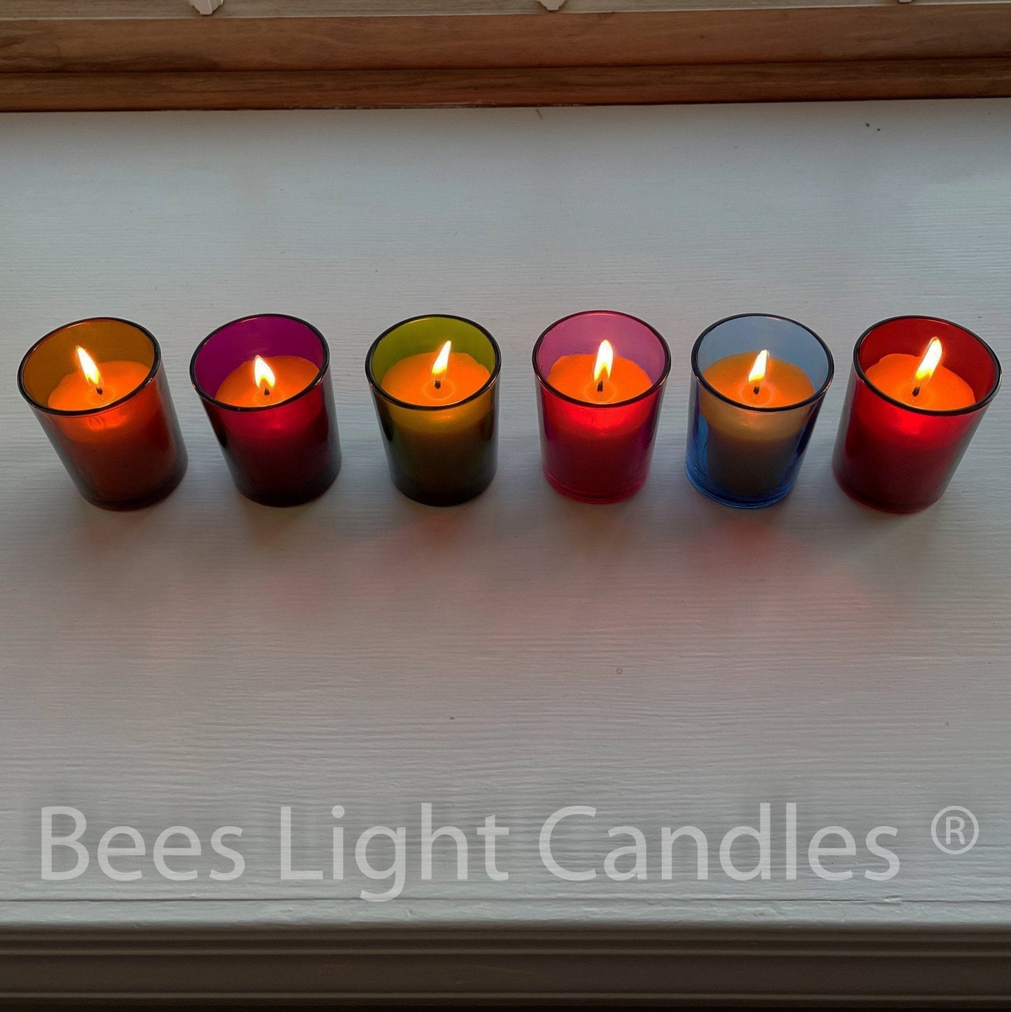 Colored Glass Votive Holders with or without Beeswax Candles