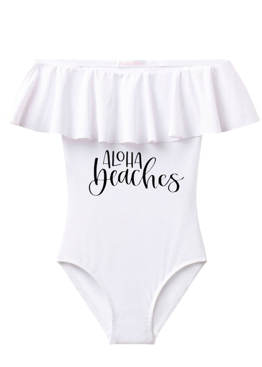 Aloha Beaches White Swimsuit