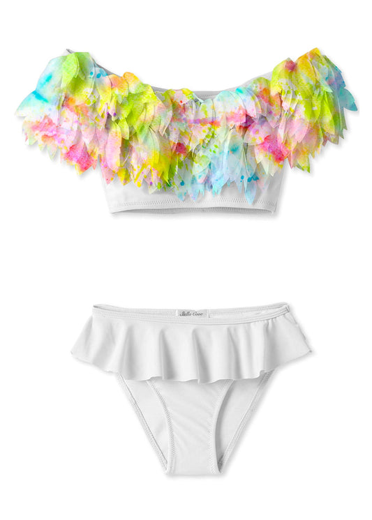 Citrus Petal White Bikini
