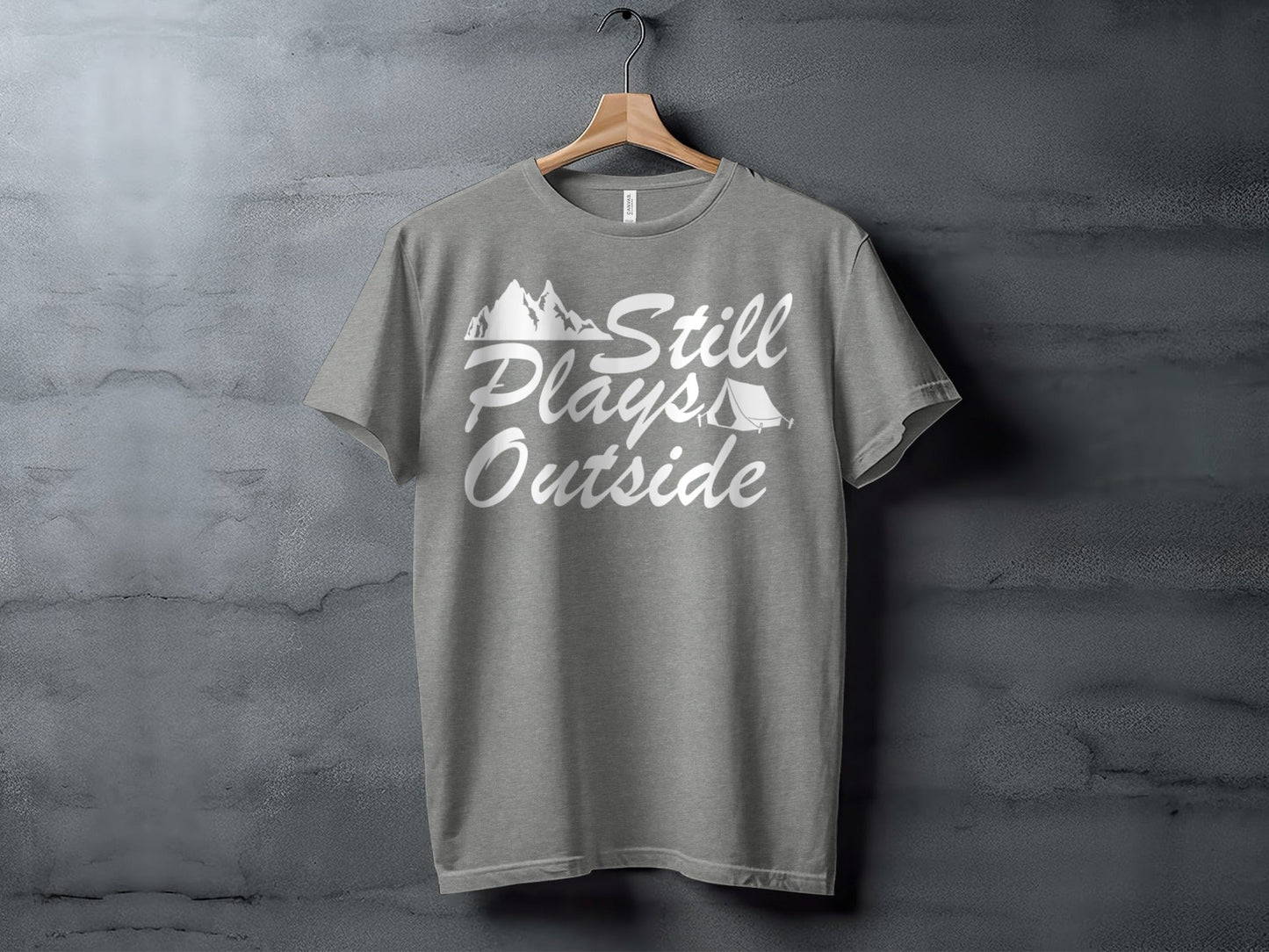 Still Plays Outside With Mountain Tent Graphic T-Shirt
